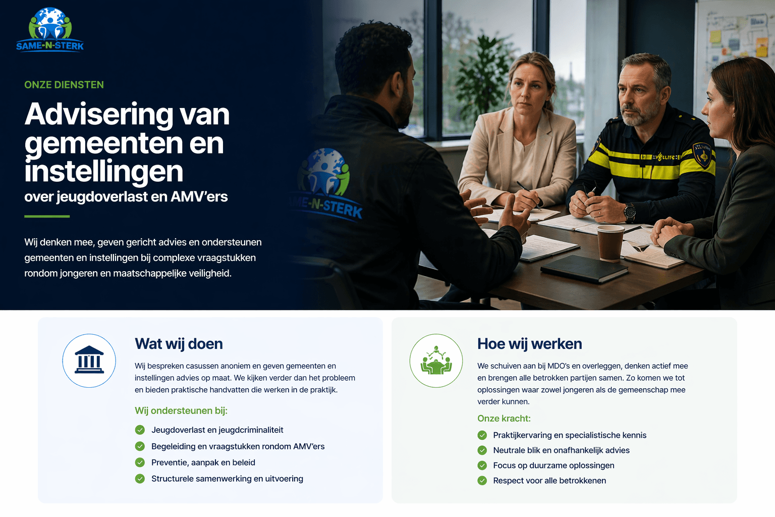 Vergadering met professionals over jeugdbeleid