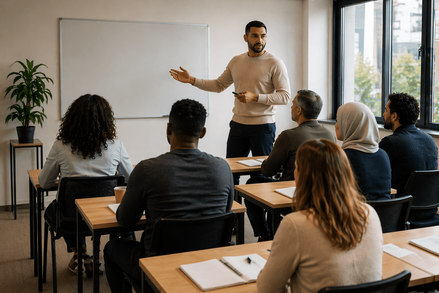 Professionals in een trainingsruimte